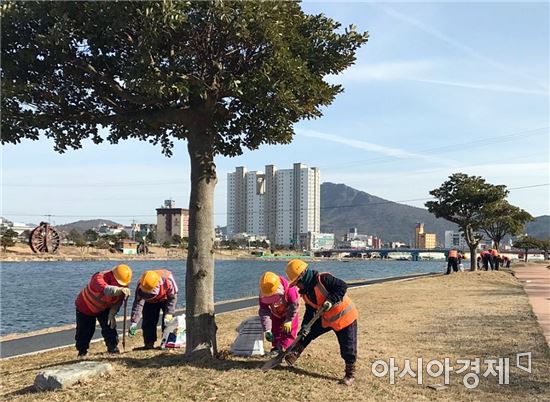 장흥군, 가로수 봄맞이 준비 ‘한창’