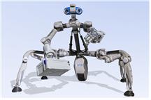 DFKI가 개발한 로봇 '맨티스'. 직립자세로 두 팔을 사용할 수 있어 재해 현장에서 인명구조에 활용할 수 있다.