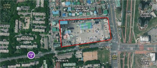 고덕택지 서울승합차고지 특별계획구역 위치도 / 서울시