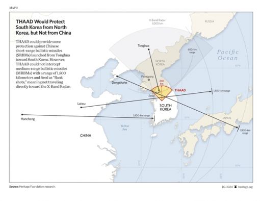 사드 레이더 탐지거리와 중국 영토