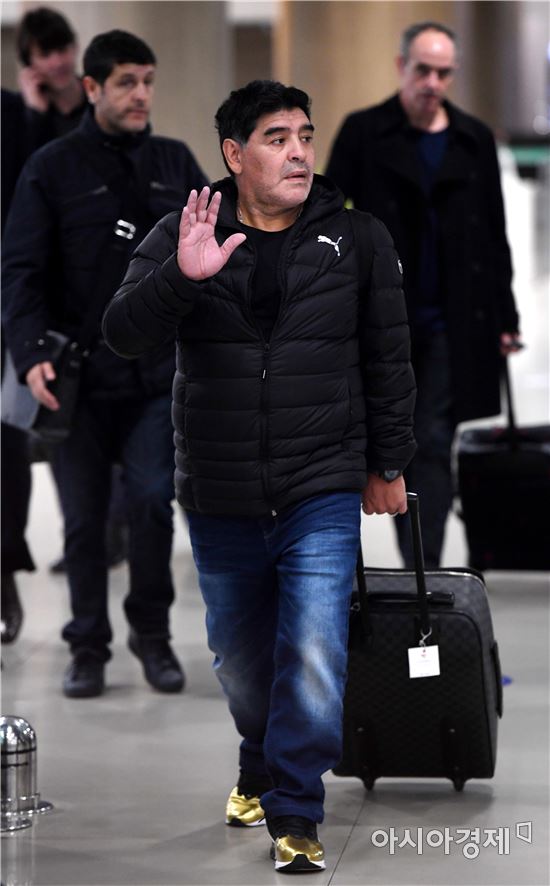 [포토]'레전드' 마라도나, 'U-20 월드컵 행사 위해 방한'