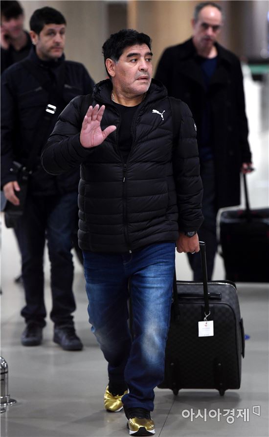 [포토]마라도나, '축구 레전드의 방한'
