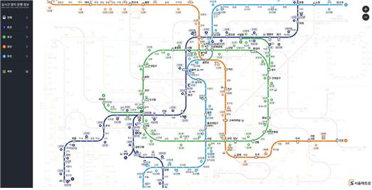 '실시간으로' 보는 서울지하철 1~4호선 운행 현황 