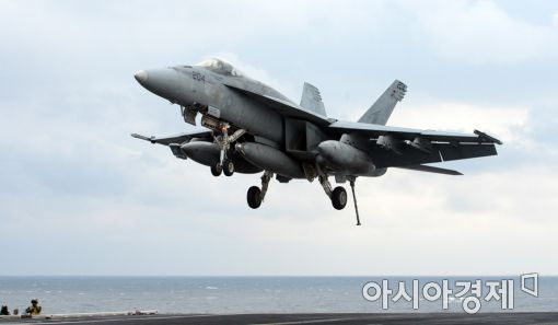 [포토]착륙하는 F-18 호넷