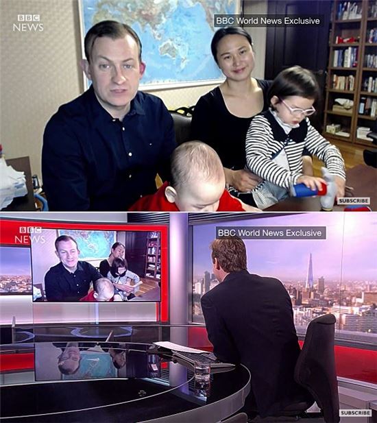 BBC 인터뷰서 당시 방송사고 설명하는 켈리 교수/사진= BBC 방송 캡처