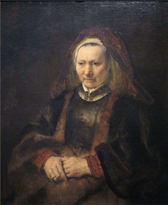 렘브란트(1606- 1669), 앉아 있는 노부인의 초상(1655년경), 캔버스에유채(87х72 см), 에르미타쥐 미술관  