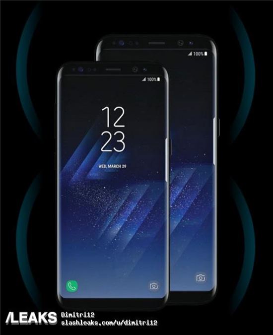 갤럭시S8, 갤럭시S8+ 유출 이미지(사진=슬랙시릭스)