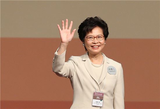 [포토]'777표 승리' 홍콩 첫 여성수반 캐리람