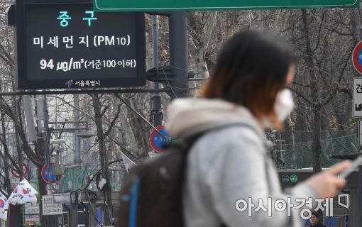 [포토]서울 미세먼지 '나쁨' 수준 
