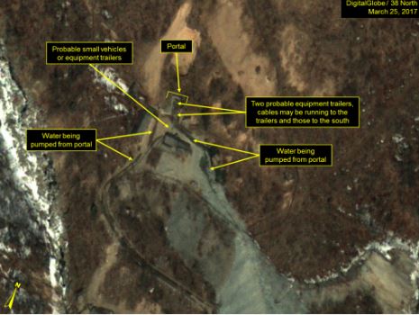 38노스가 28일(현지시간) 공개한 북한 풍계리 인근 위성사진. (사진=38노스 홈페이지 캡처)