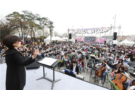 [포토]벚꽃과 함께 찾아온 ‘금천하모니오케스트라’