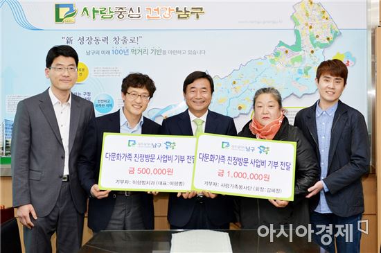 [포토]광주 남구, 다문화가족 친정방문 사업비 전달