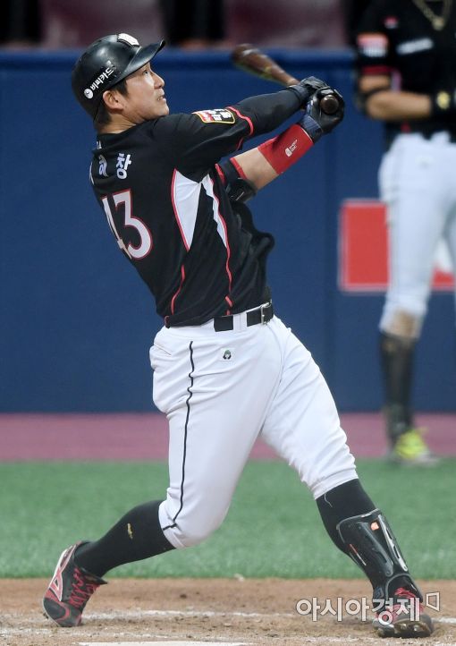 [포토]이해창, '힘찬 투런포 스윙'