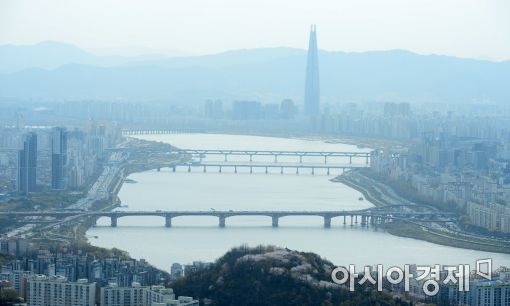 [포토]미세먼지 보통 수준의 시야