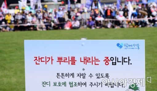 [포토]'광장 잔디 밖에서'