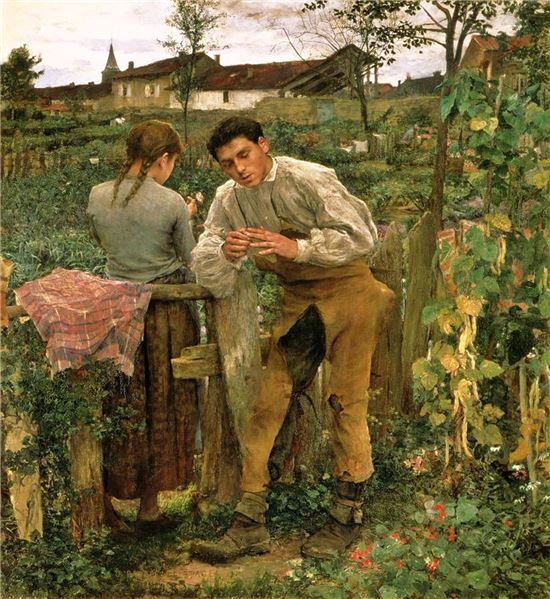  '시골의 사랑'1882년, 줄 바스티엥 레파주 (1848-1884), 캔버스에 유채, 194 x 180 cm,  푸쉬킨 박물관, 모스크바, 러시아