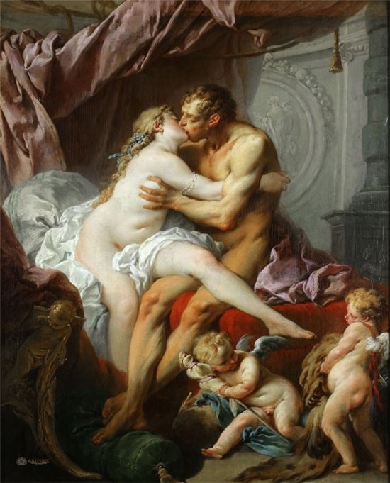 '헤라클레스와 옴팔레' 1735년, 프랑수아 부쉐(1703-1770), 90 x 74cm, 캔버스에 유채, 푸쉬킨 박물관, 모스크바, 러시아