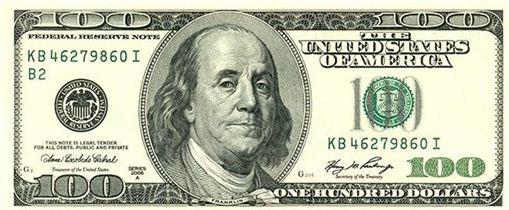 100달러 지폐의 벤자민 프랭클린