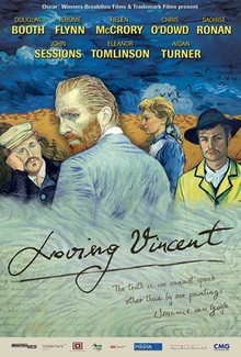 애니메이션 영화 '러빙 빈센트'의 포스터. 이 영화는 115명의 화가를 투입해 영상의 모든 프레임을 고흐의 화풍 그림으로 재구성했다.