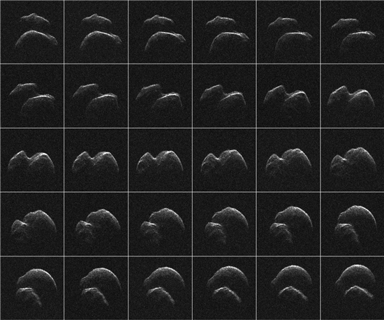 ▲레이더로 포착한 소행성 '2014 JO25'.[사진제공=NASA]