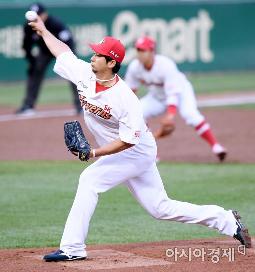 [포토]윤희상, '팀 8연승을 향해'