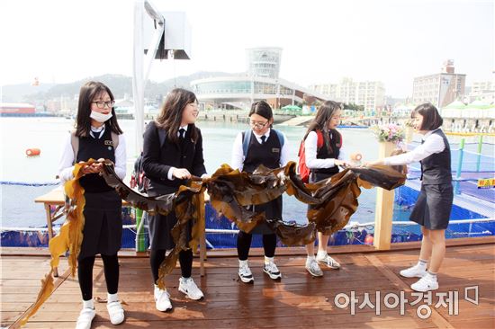 완도해조류박람회, 청소년들 체험학습장 인기몰이