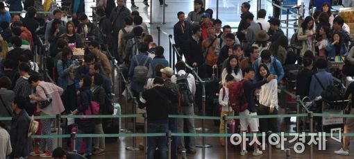 [포토]황금연휴 출국인파 