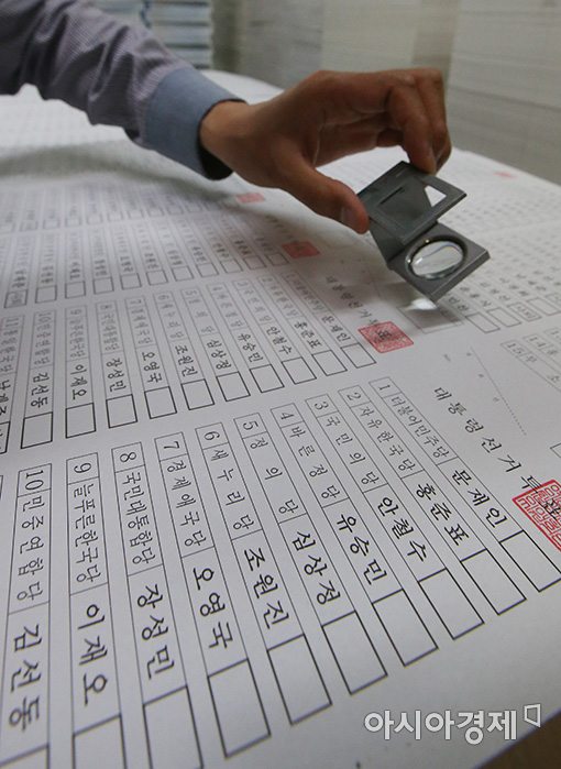 [포토]대선 투표용지, '확인, 확인 또 확인'