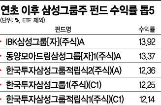 다사다난 삼성그룹株 펀드, 수익률 좋았지만