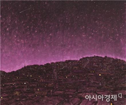 밤의 연가_2016_골판지, 유채_200×240cm