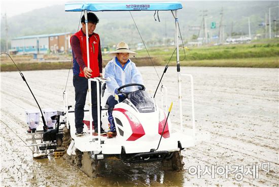 보성군, 벼 무논점파 시범단지 현장 연시회 열려