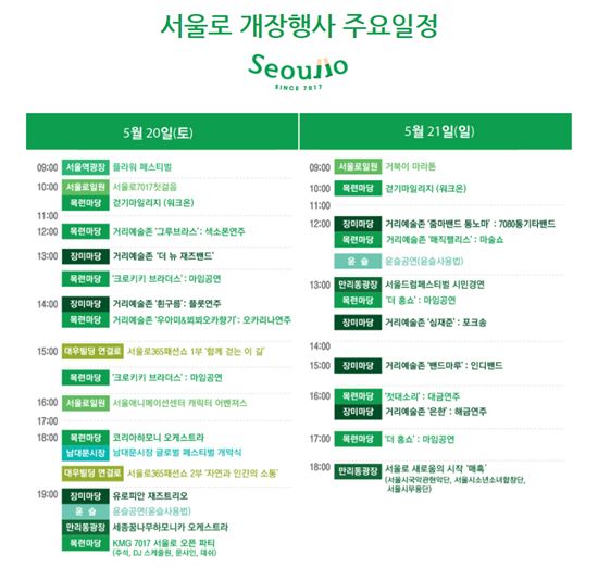 국내 최초 공중보행로 '서울 7017' 개장 행사 풍성