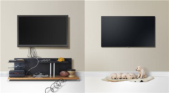 [삼성 혁신기술, 디자인과 만나다] 케이블선이 숨었다…QLED TV 예술이네 