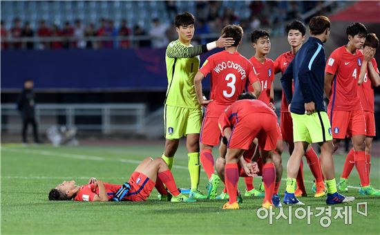 [포토]U-20대표팀, '너무나 아쉬운 패배'