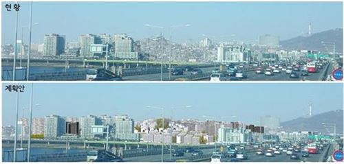 한남대교 남단 조망 시뮬레이션