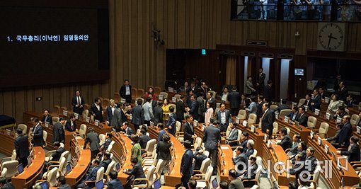 [포토]본회의장 나가는 자유한국당