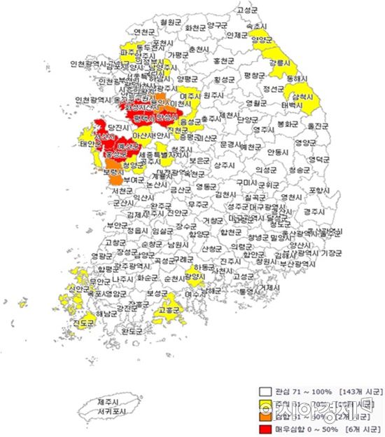 가뭄 피해 논·밭 용수공급 47%…저수지 저수율↓