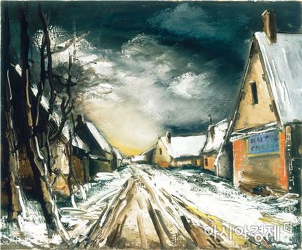 겨울 마을의 거리(Rue de village en hiver), 1928-30, oil on canvas, 60 x 73cm

