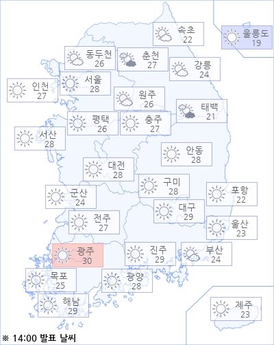 아경 오늘(04일)의 날씨와 미세먼지 (오후)