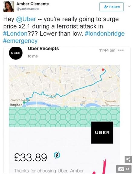 우버, 런던테러 '할증' 적용했다 뭇매…"테러로 이윤얻다니"