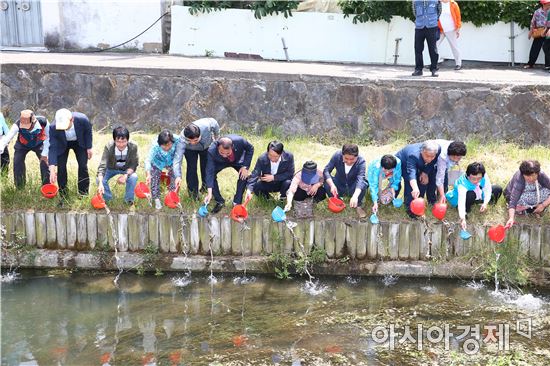 화순군, 만연천에 토종 물고기 방류