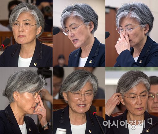 [포토]강경화 후보자의 다양한 표정