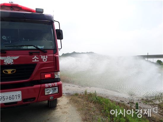 함평군 함평읍, 가뭄에 소방차 지원 급수