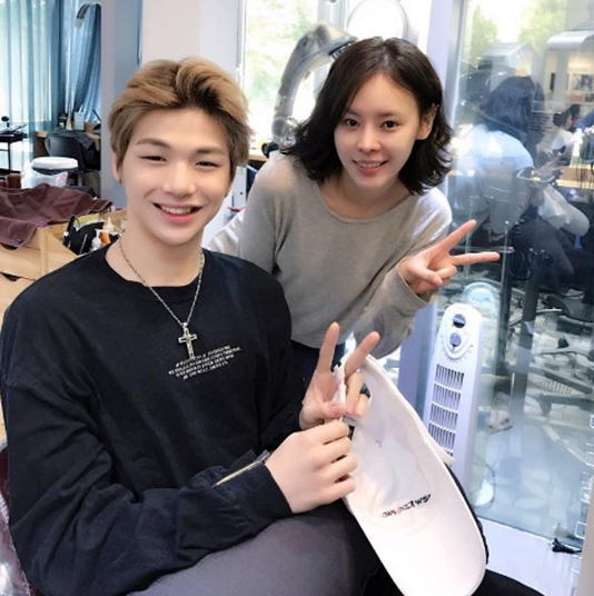 구재이, '프듀' 강다니엘과 훈훈한 인증샷…"용감하게 쌩얼로"