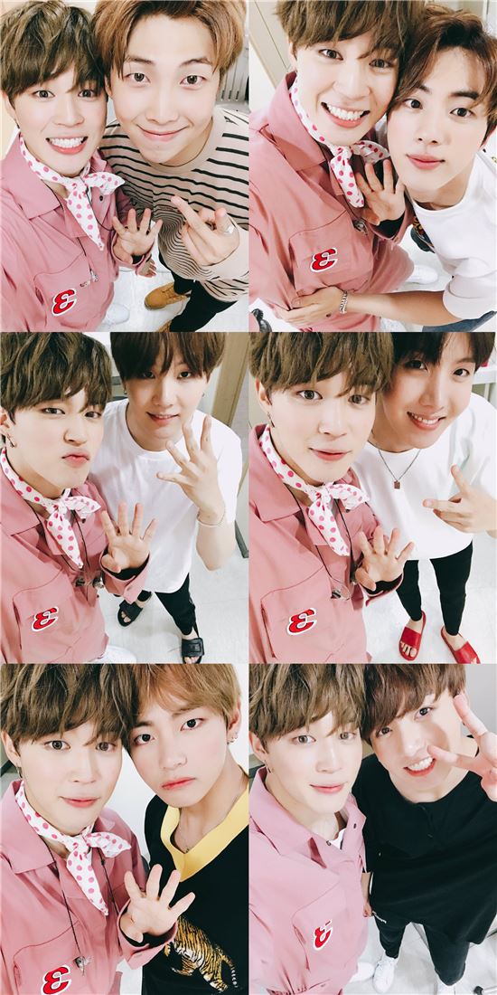 방탄소년단 지민, 멤버들과의 셀카로 4주년 기념 "오늘 즐거웠어요"