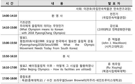 국제학술대회 일정표 [국립민속박물관 제공]
