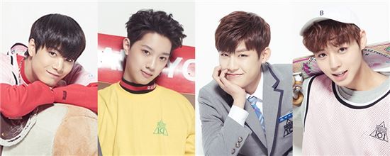 왼쪽부터 김종현, 라이관린, 박우진, 박지훈 / 사진=Mnet '프로듀스 101 시즌2' 제공