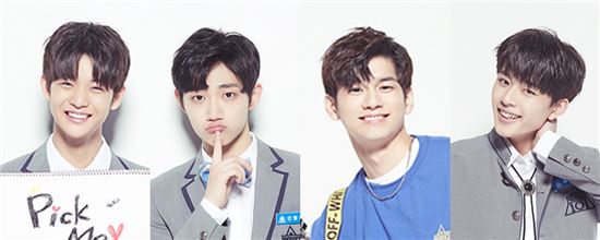 왼쪽부터 배진영, 안형섭, 옹성우, 유선호 / 사진=Mnet '프로듀스 101 시즌2' 캡처