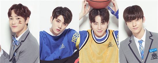 왼쪽부터 주학년, 최민기, 하성운, 황민현 / 사진=Mnet '프로듀스 101 시즌2' 제공