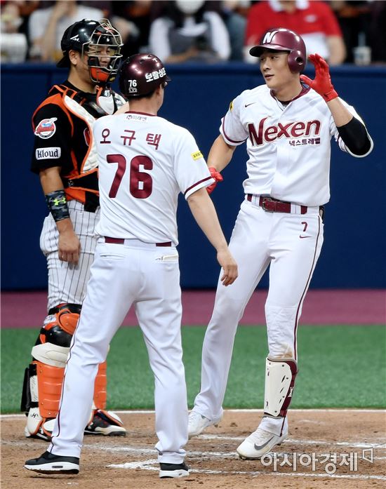 [포토]김하성, '짜릿한 그랜드슬램이에요'